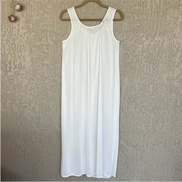 Vintage Lace Embroidered Nightgown & Robe Set White Nylon Made USA Large - Picture 6 of 14